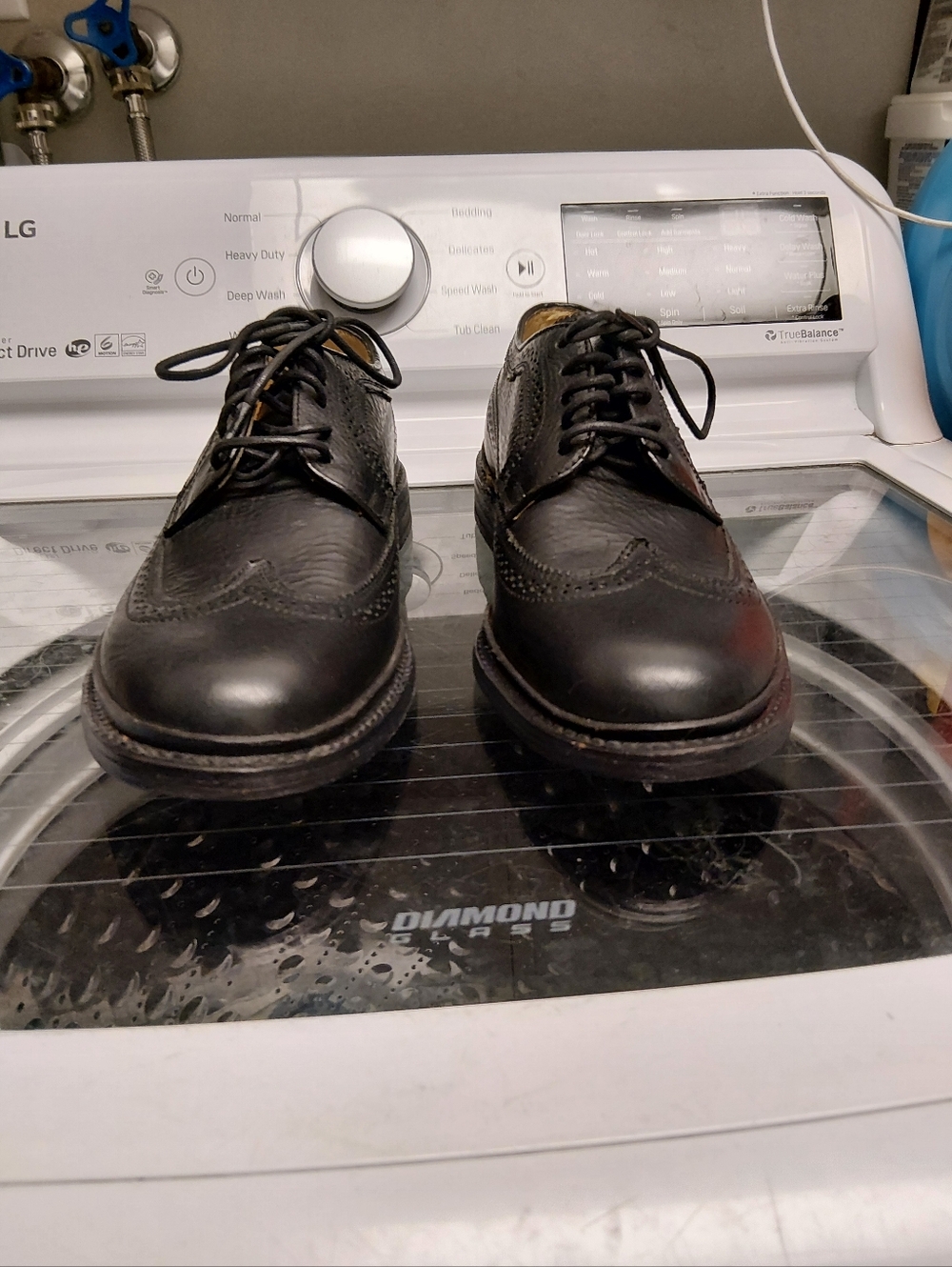 Frye Black Leather Wingtip Derby Shoes